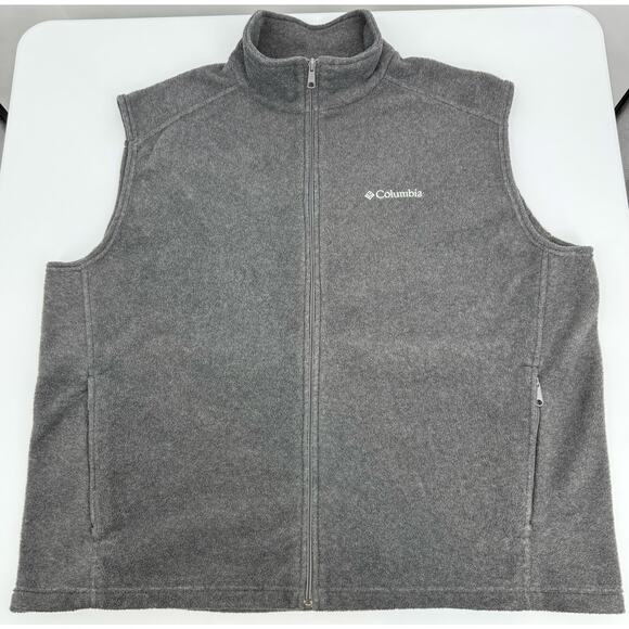 Columbia Full Zip Fleece Vest, Gray, Men's XXL - Picture 11 of 11